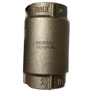 Merrill CVNL125 1-1/4" No-Lead Brass In-Line Check Valve 700 Series